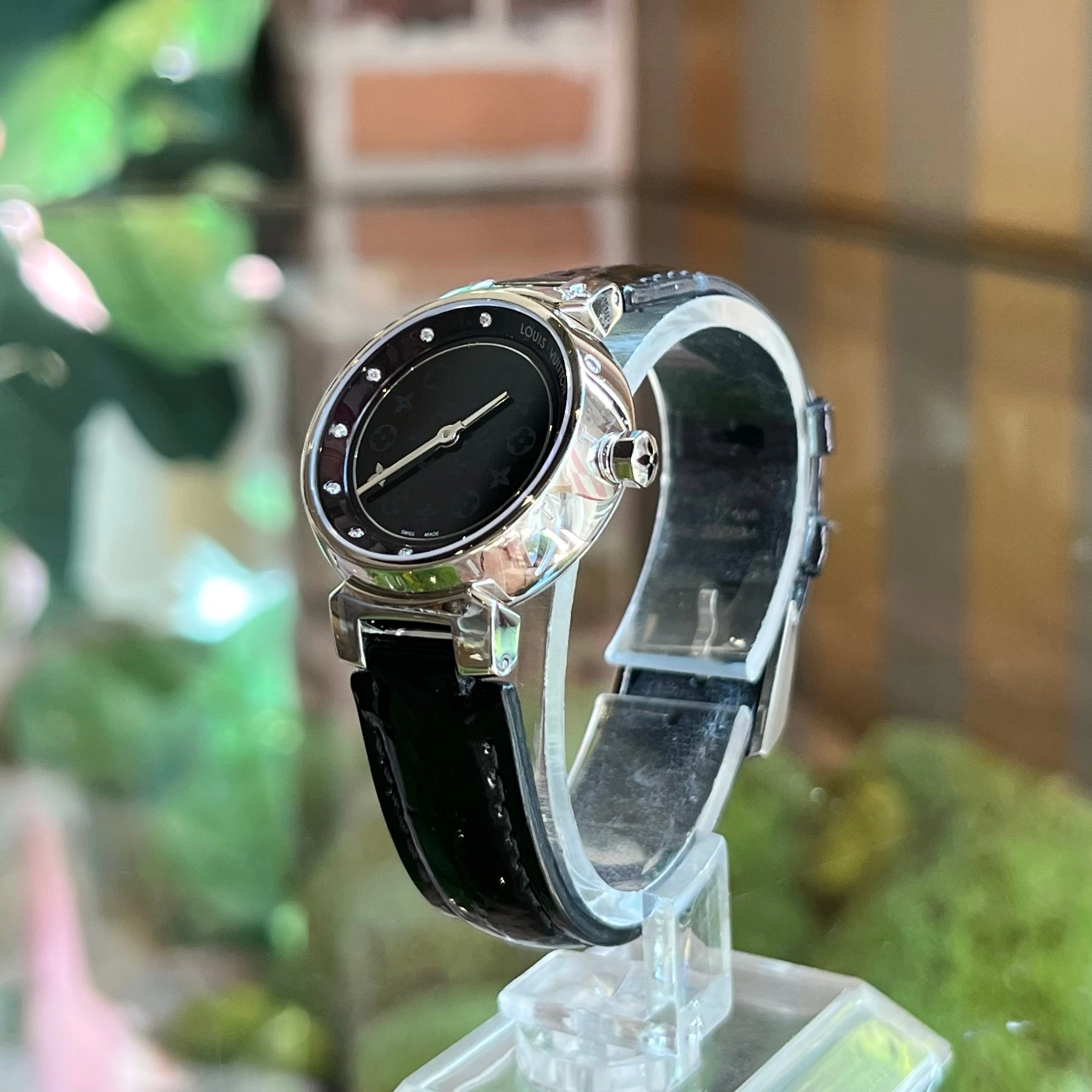 LOUIS VUITTON Tambour Stainless Steel Vernis Quartz Watch