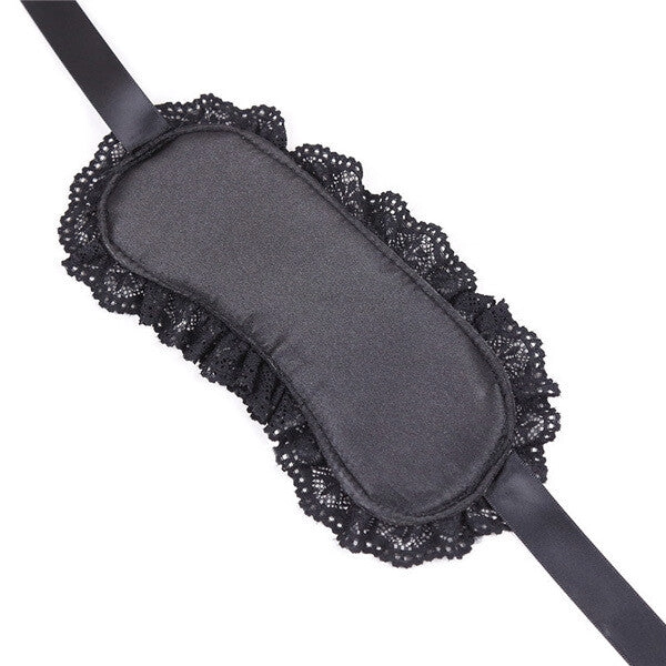 Lustrous Lace Wrist Cuffs & Blindfold