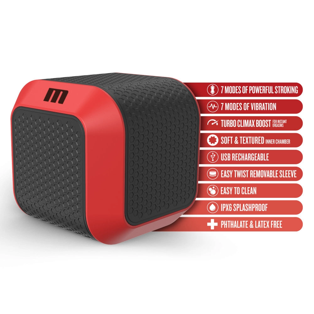 M For Men By Blush® | Slambox - 360° Rotating & Stroking Automatic Male Masturbator With One-Touch Control – Red