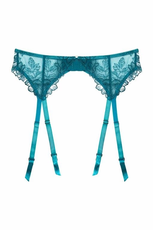 Marsha Teal Embroidery And Rings Suspender
