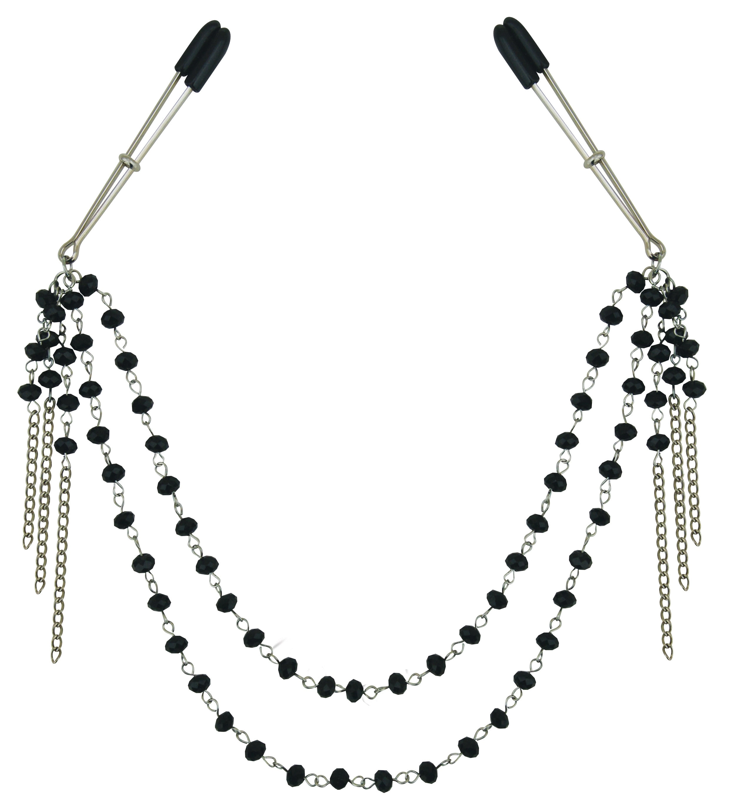 Midnight Black Jeweled Nipple Clips