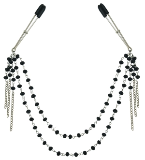 Midnight Black Jeweled Nipple Clips