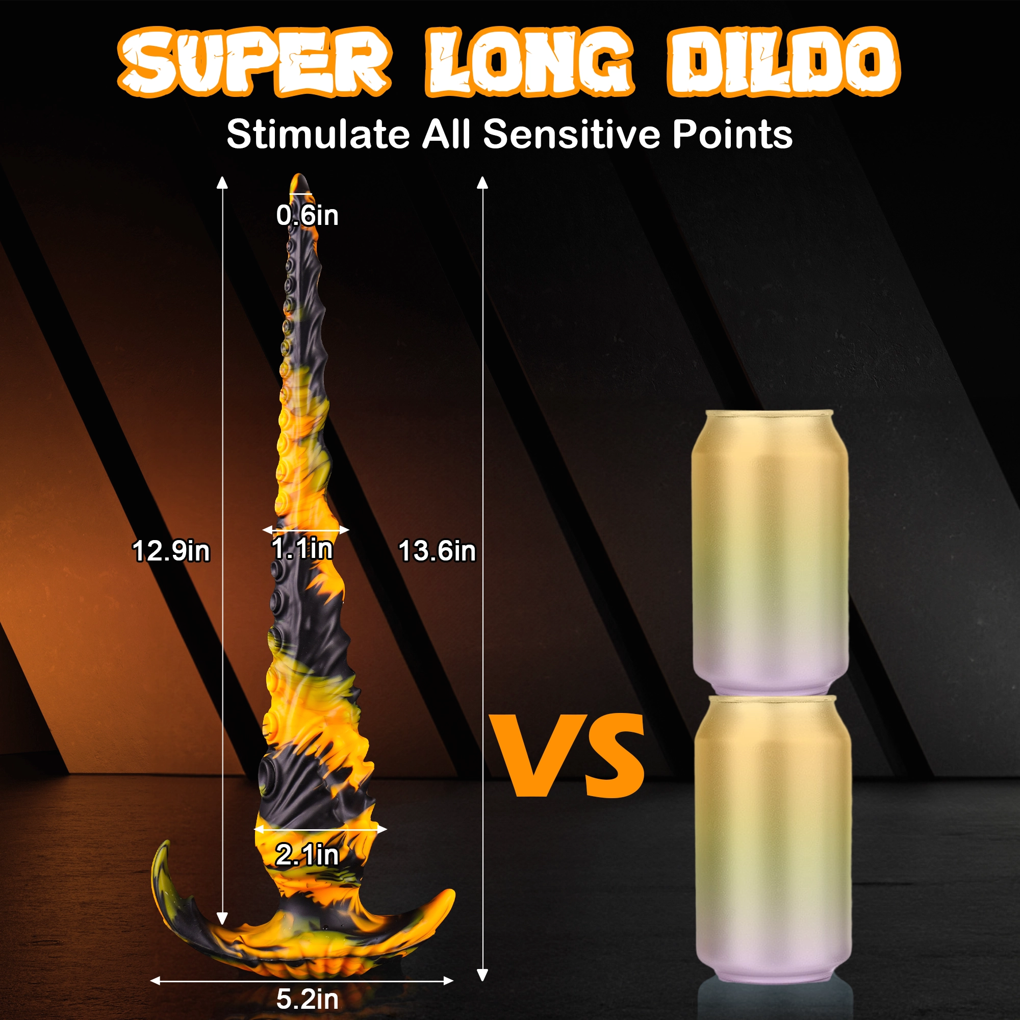 Mr. Octopus 13.6Long Dildo Large Butt Plug With Knot-Laphwing