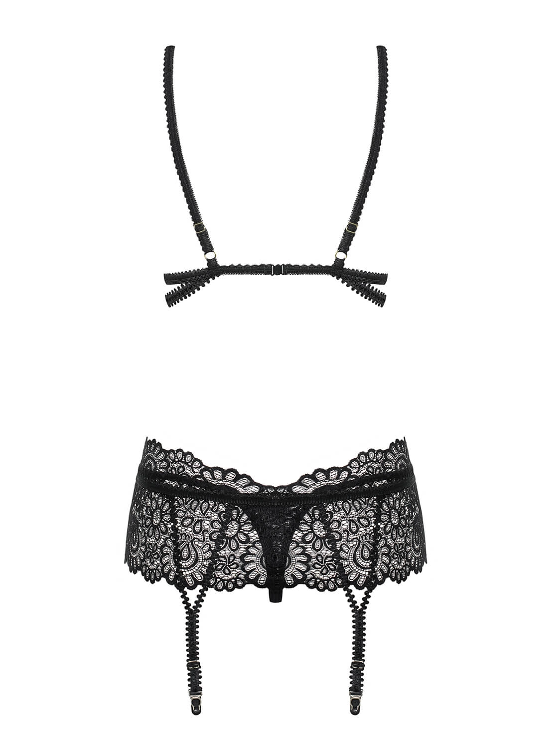 Obsessive Mixty Strappy Lace Garter Bra Set