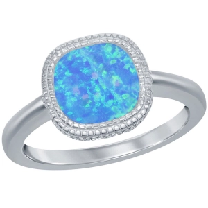 Opalata Women's Sterling Silver Blue Opal Ring - W-2522