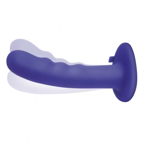 Pegasus Remote Control 6 Inch Curved Wave Silicone Peg With Harness - Purple
