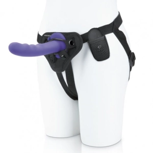 Pegasus Remote Control 6 Inch Curved Wave Silicone Peg With Harness - Purple
