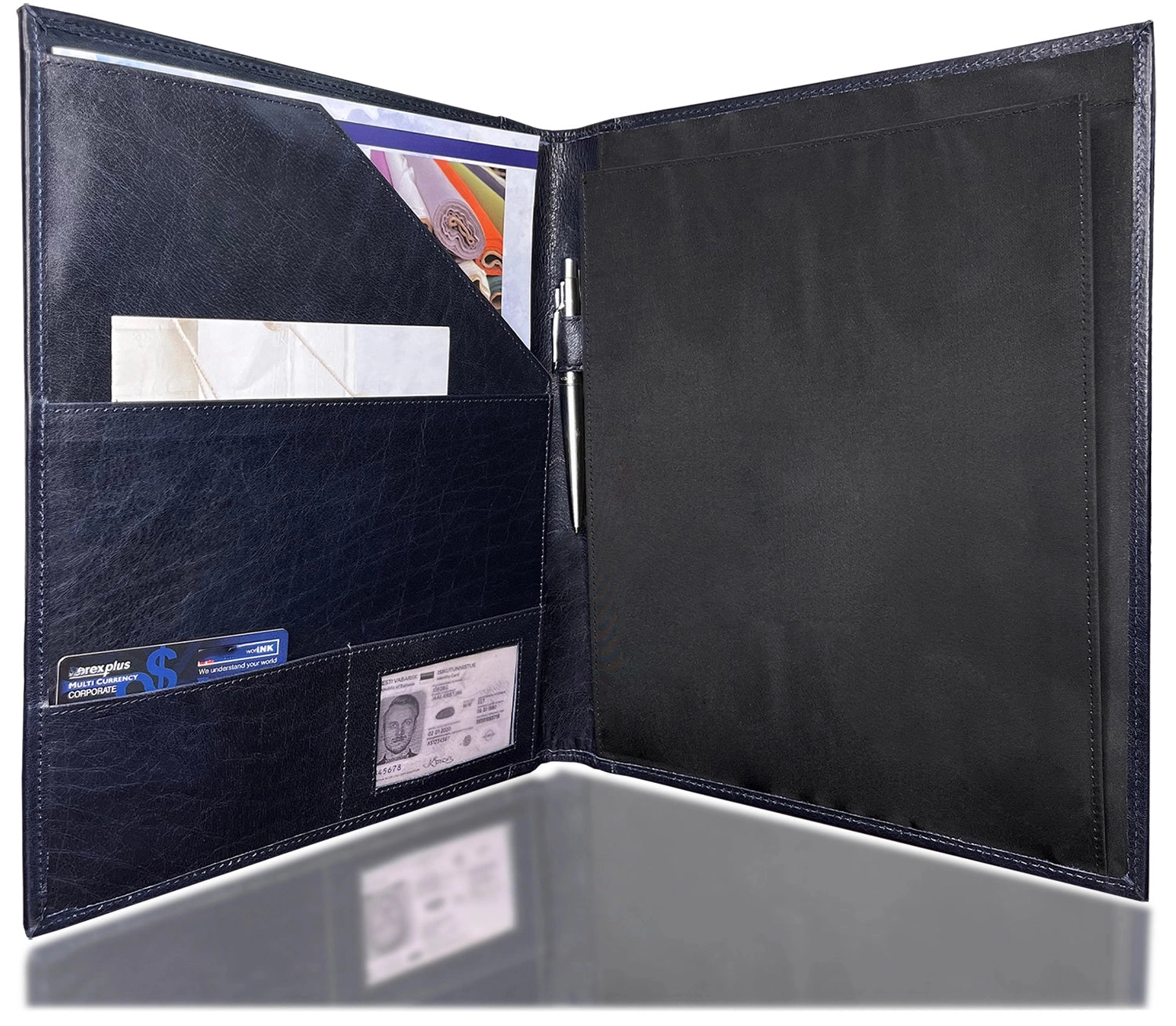 Royal Leather Portfolio (Blue)
