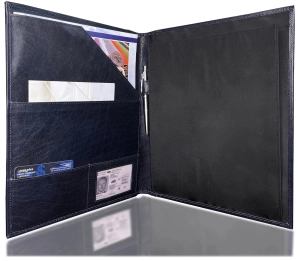 Royal Leather Portfolio (Blue)