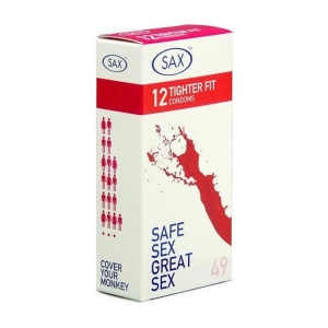 SAX, 49mm Condoms (Tight Fitting) - 12 pack