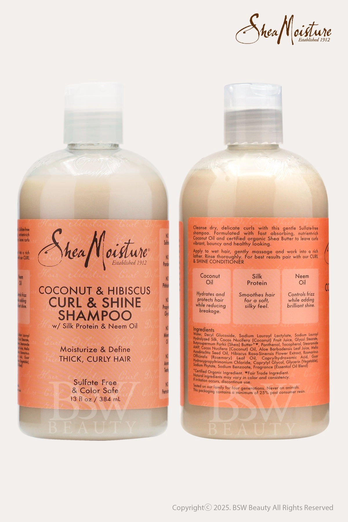 SHEA MOISTURE COCONUT & HIBISCUS CURL & SHINE SHAMPOO