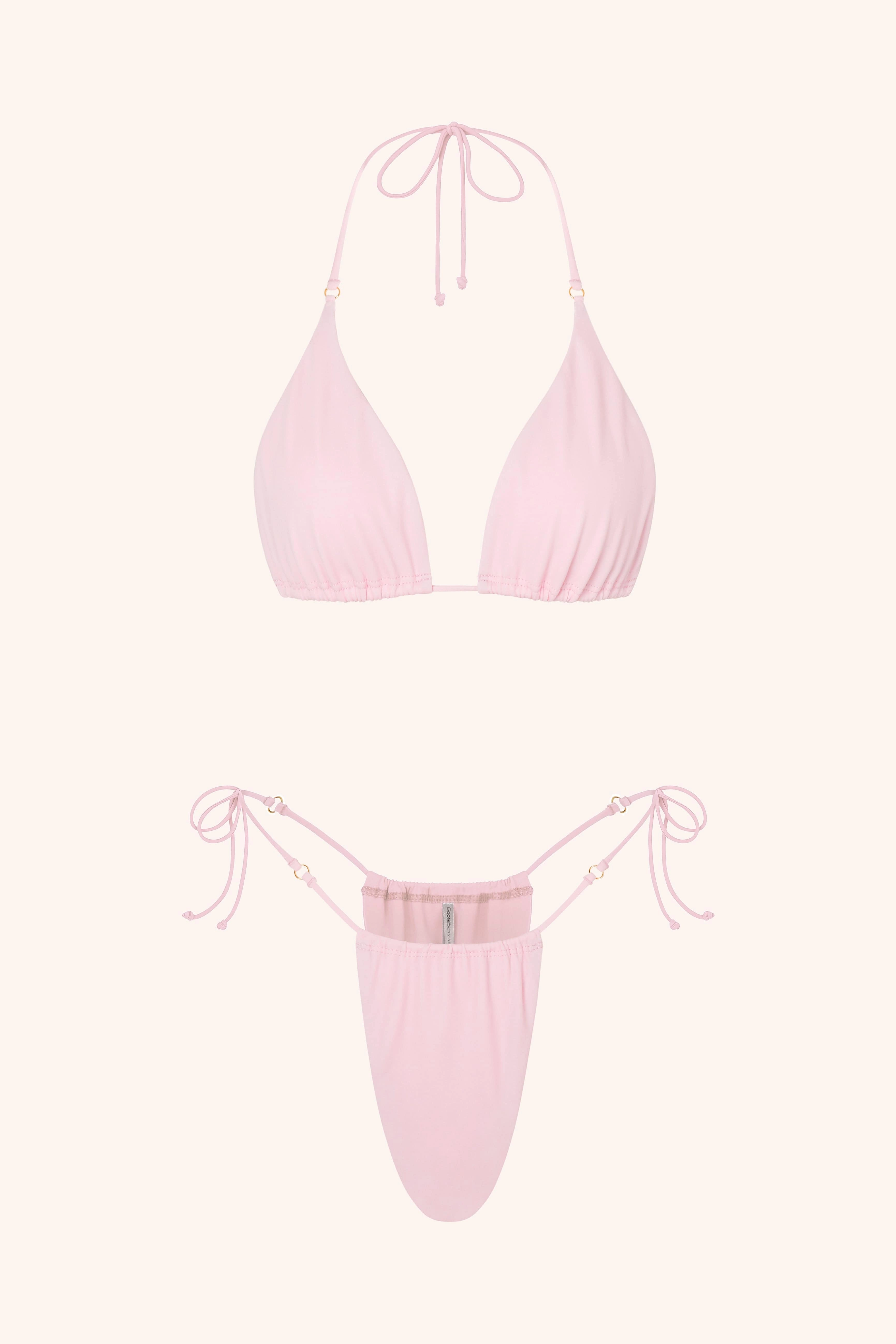Side Tie Bikini Briefs Baby Pink