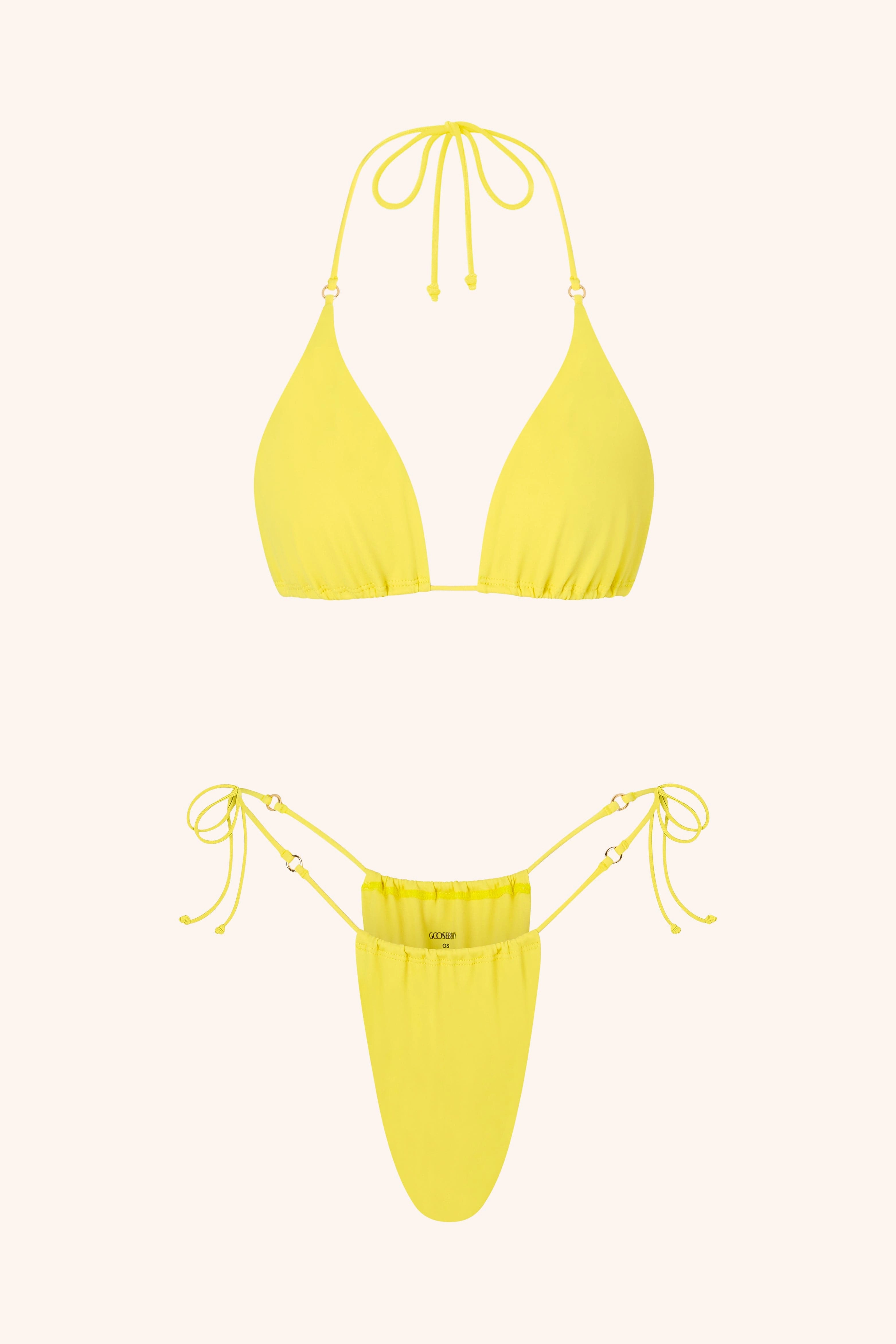 Side Tie Bikini Briefs Gold