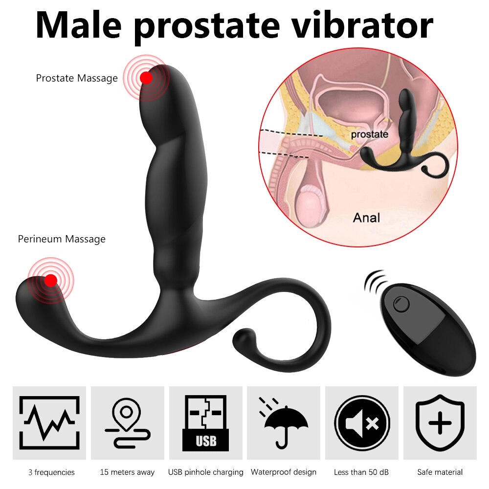 Silicone Prostate Stimulator Massager Anal Vibrator Heating Delay Ejaculation Anal Butt Plug Sex Toys for Men