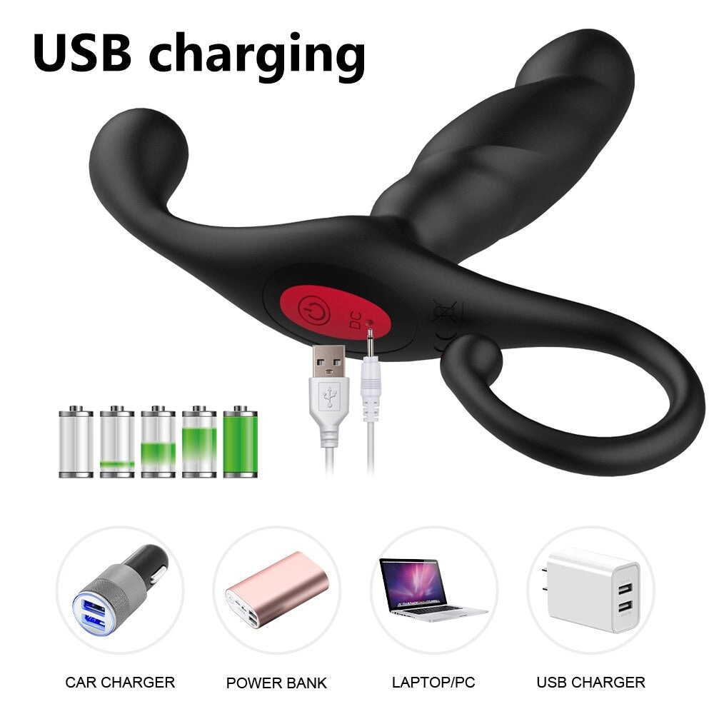 Silicone Prostate Stimulator Massager Anal Vibrator Heating Delay Ejaculation Anal Butt Plug Sex Toys for Men