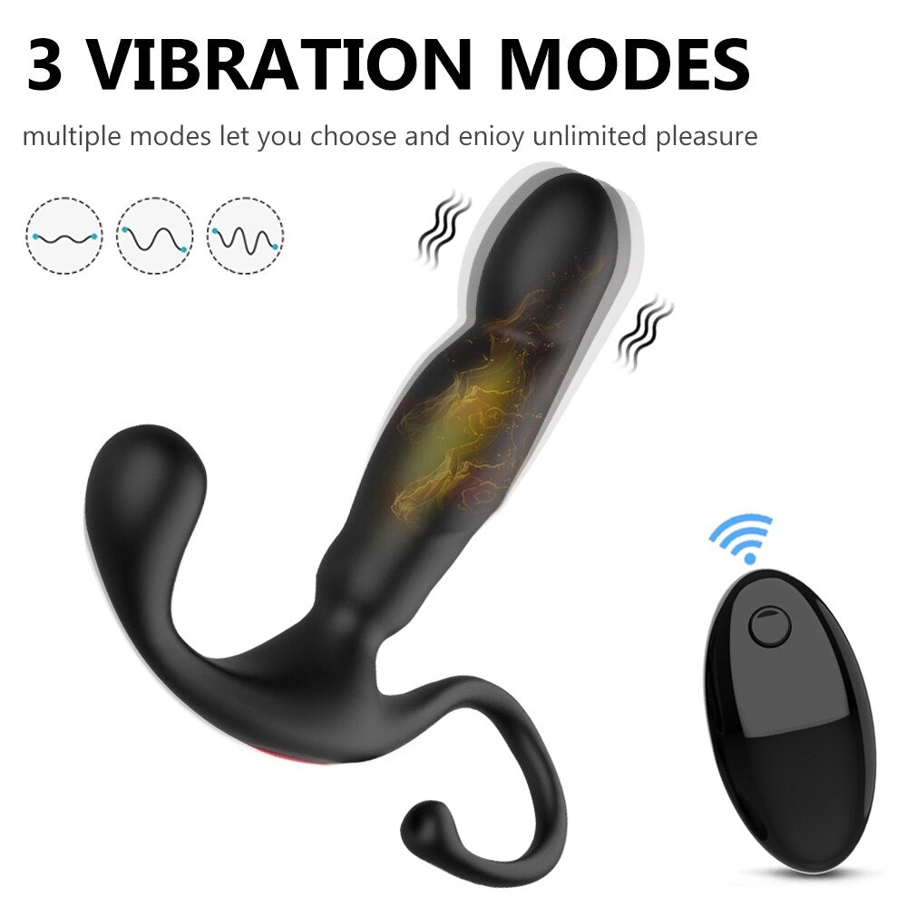 Silicone Prostate Stimulator Massager Anal Vibrator Heating Delay Ejaculation Anal Butt Plug Sex Toys for Men