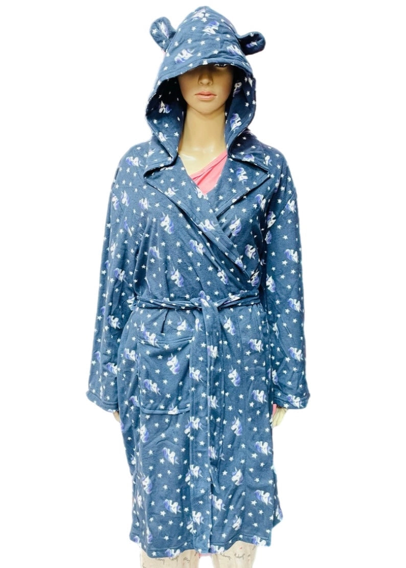 Star Print Hooded Robe