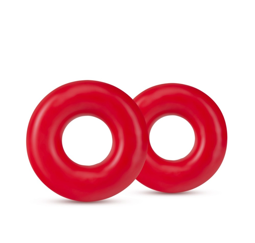 Stay Hard By Blush® | Red Oversized Donut Penis Rings (2-Pack)