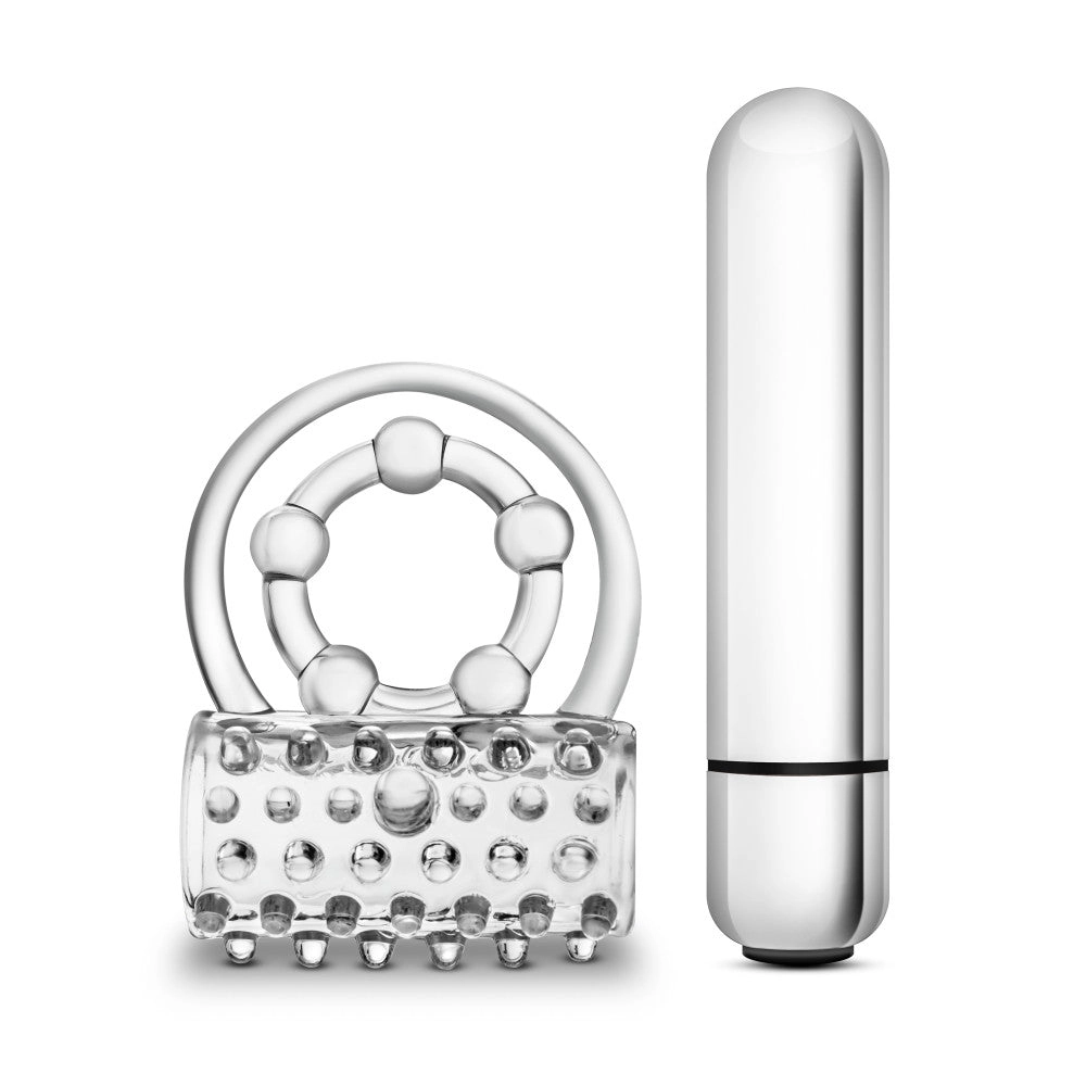 Stay Hard By Blush® | Super Clitifier: 3-In-1 Clear 10-Function Vibrating Penis Ring