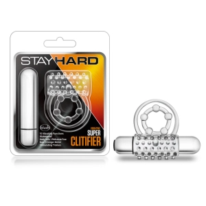 Stay Hard By Blush® | Super Clitifier: 3-In-1 Clear 10-Function Vibrating Penis Ring