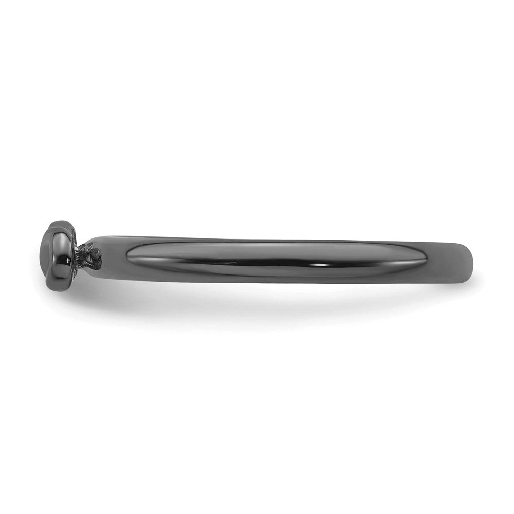 Sterling Silver Stackable Expressions Black-plated Infinity Symbol Ring | QSK1974