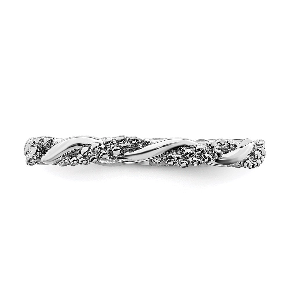 Sterling Silver Stackable Expressions Black-plated Twist Ring | QSK2003