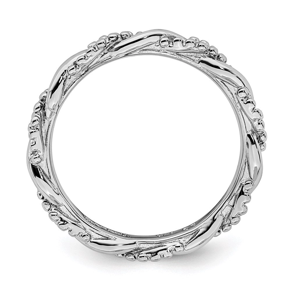 Sterling Silver Stackable Expressions Black-plated Twist Ring | QSK2003