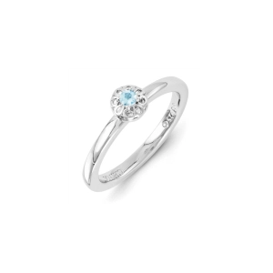 Sterling Silver Stackable Expressions Blue Topaz Ring | QSK1332