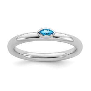 Sterling Silver Stackable Expressions Blue Topaz Ring | QSK2135