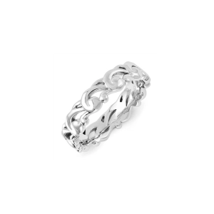 Sterling Silver Stackable Expressions Carved Band Ring | QSK1158