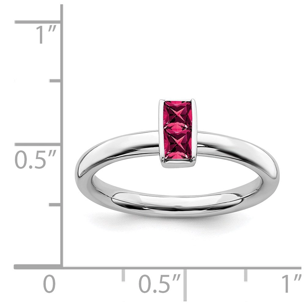 Sterling Silver Stackable Expressions Created Ruby Ring | QSK2118