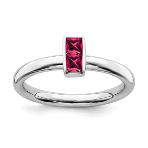 Sterling Silver Stackable Expressions Created Ruby Ring | QSK2118