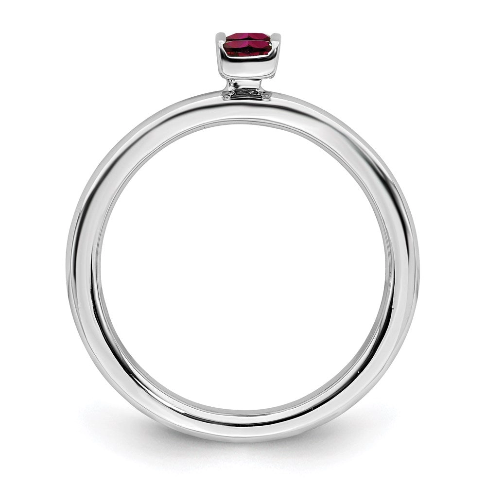 Sterling Silver Stackable Expressions Created Ruby Ring | QSK2118