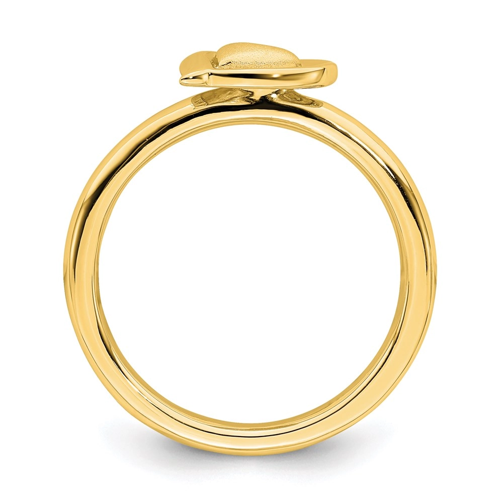 Sterling Silver Stackable Expressions Gold-plated Heart Ring | QSK1622