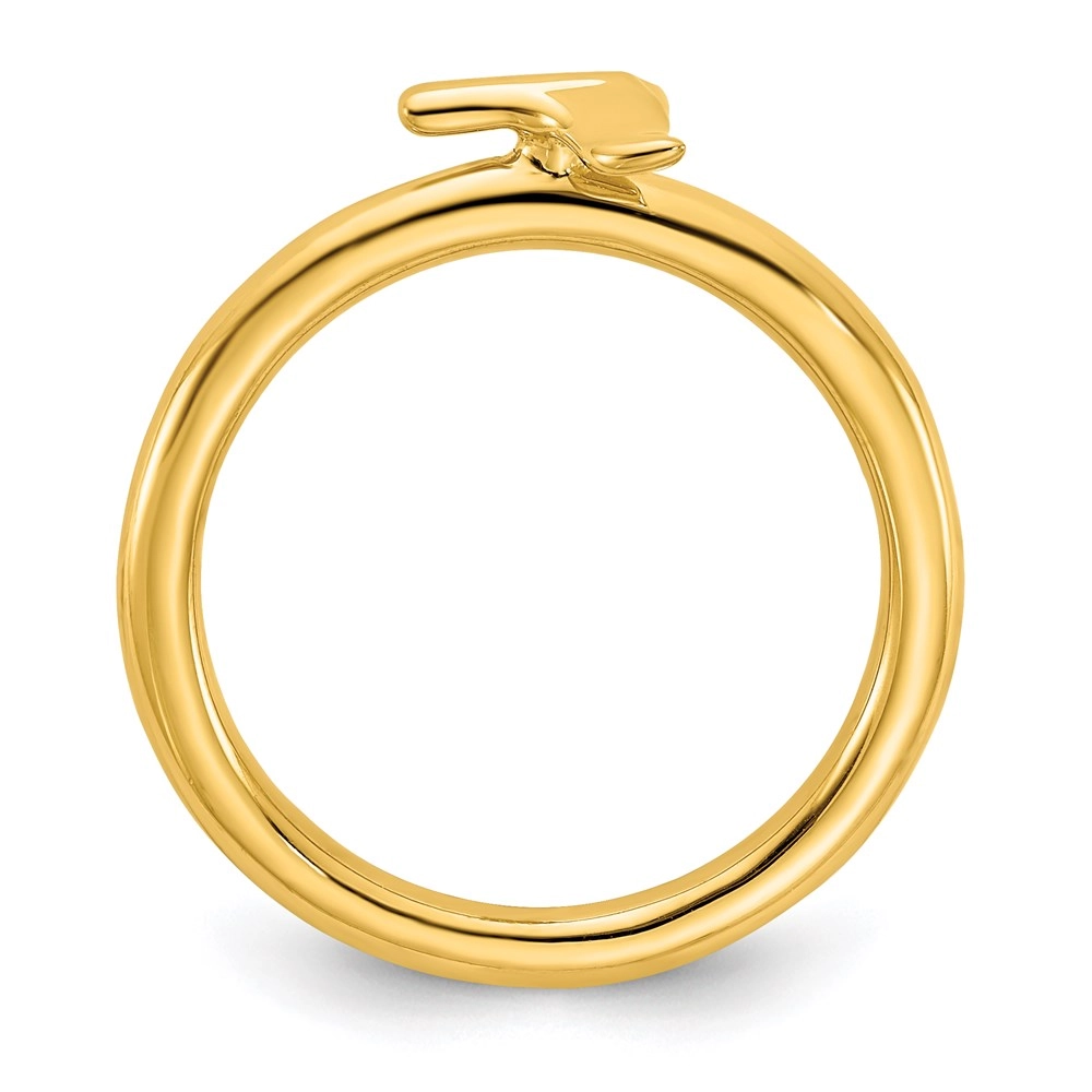 Sterling Silver Stackable Expressions Gold-plated Polished Whale Tail Ring | QSK2040