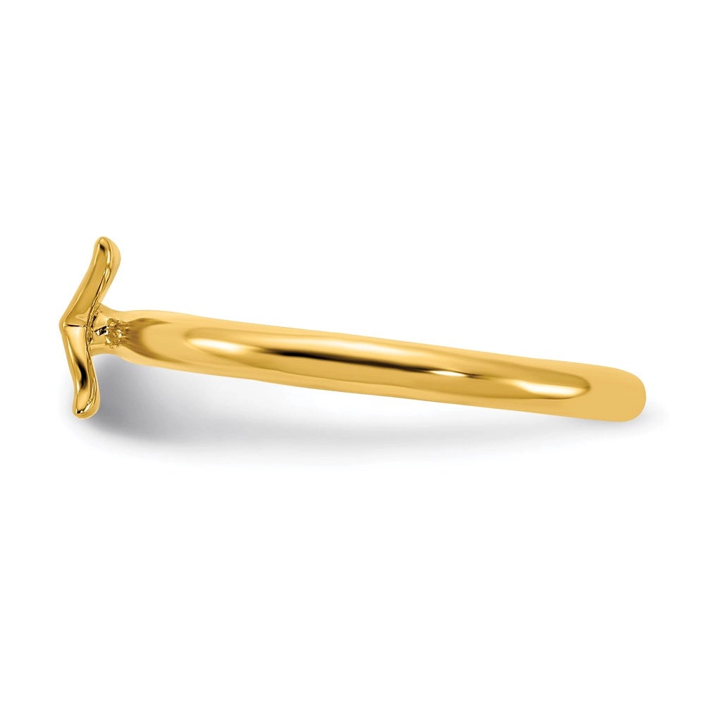 Sterling Silver Stackable Expressions Gold-plated Polished Whale Tail Ring | QSK2040