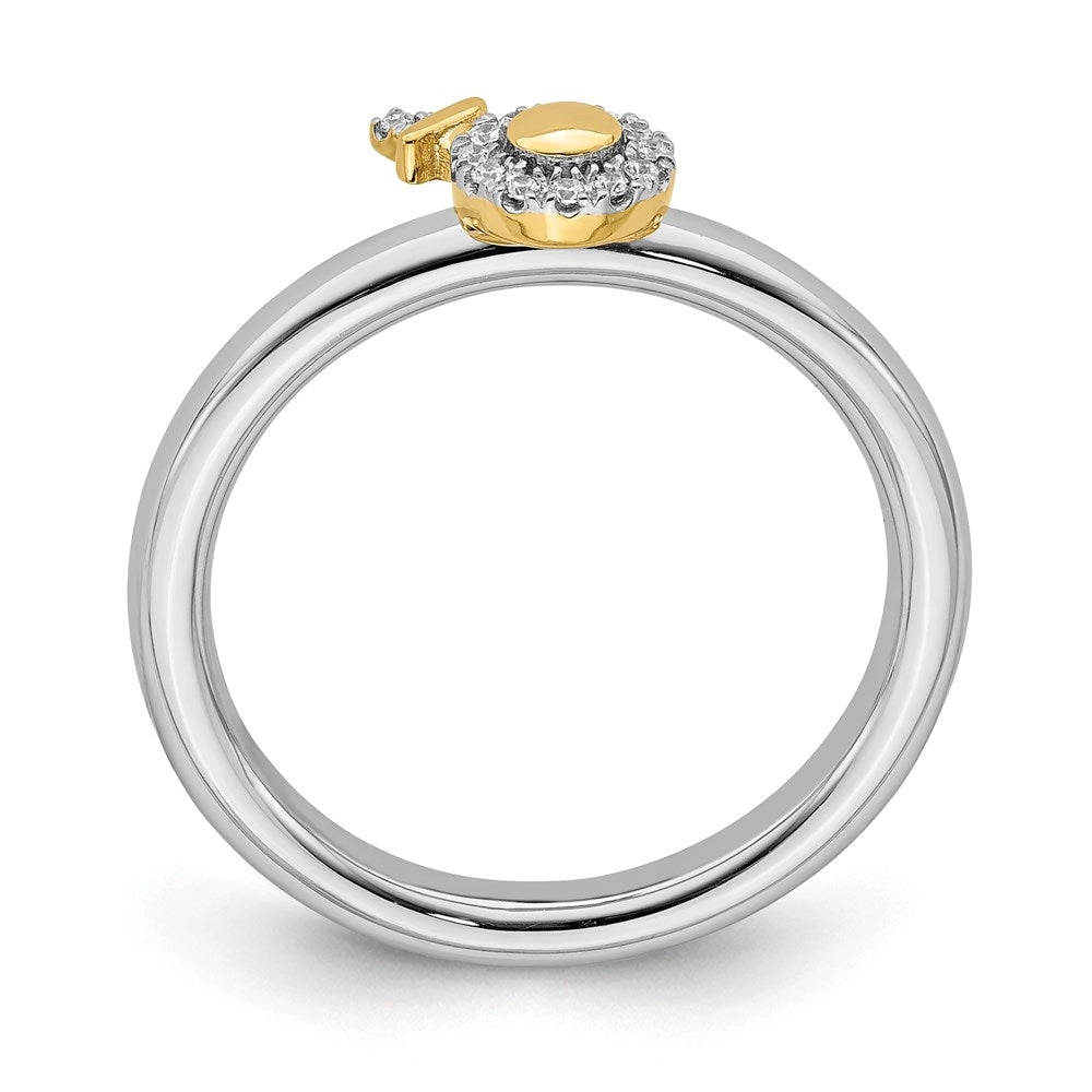 Sterling Silver Stackable Expressions Gold-Plated Venus Symbol Dia. Ring | QSK2168