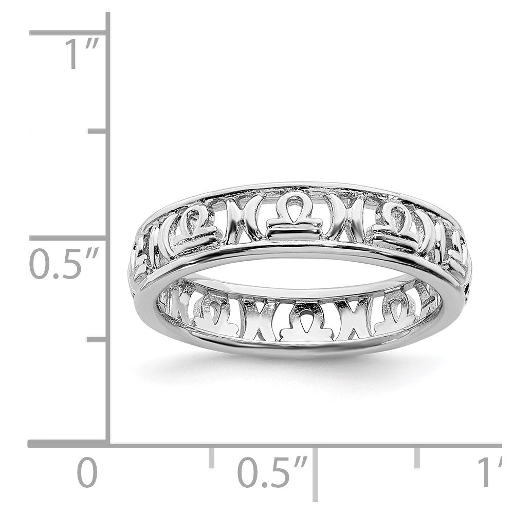 Sterling Silver Stackable Expressions Libra Zodiac Ring | QSK2018