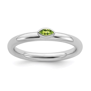 Sterling Silver Stackable Expressions Peridot Ring | QSK2131
