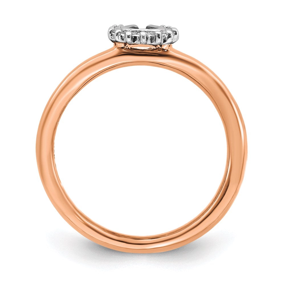 Sterling Silver Stackable Expressions Pink-plated Dia. Horseshoe Ring | QSK1978