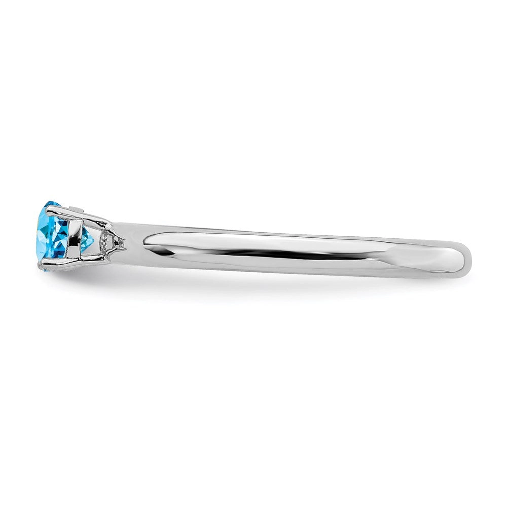 Sterling Silver Stackable Expressions Rhodium Blue Topaz Ring | QSK1910