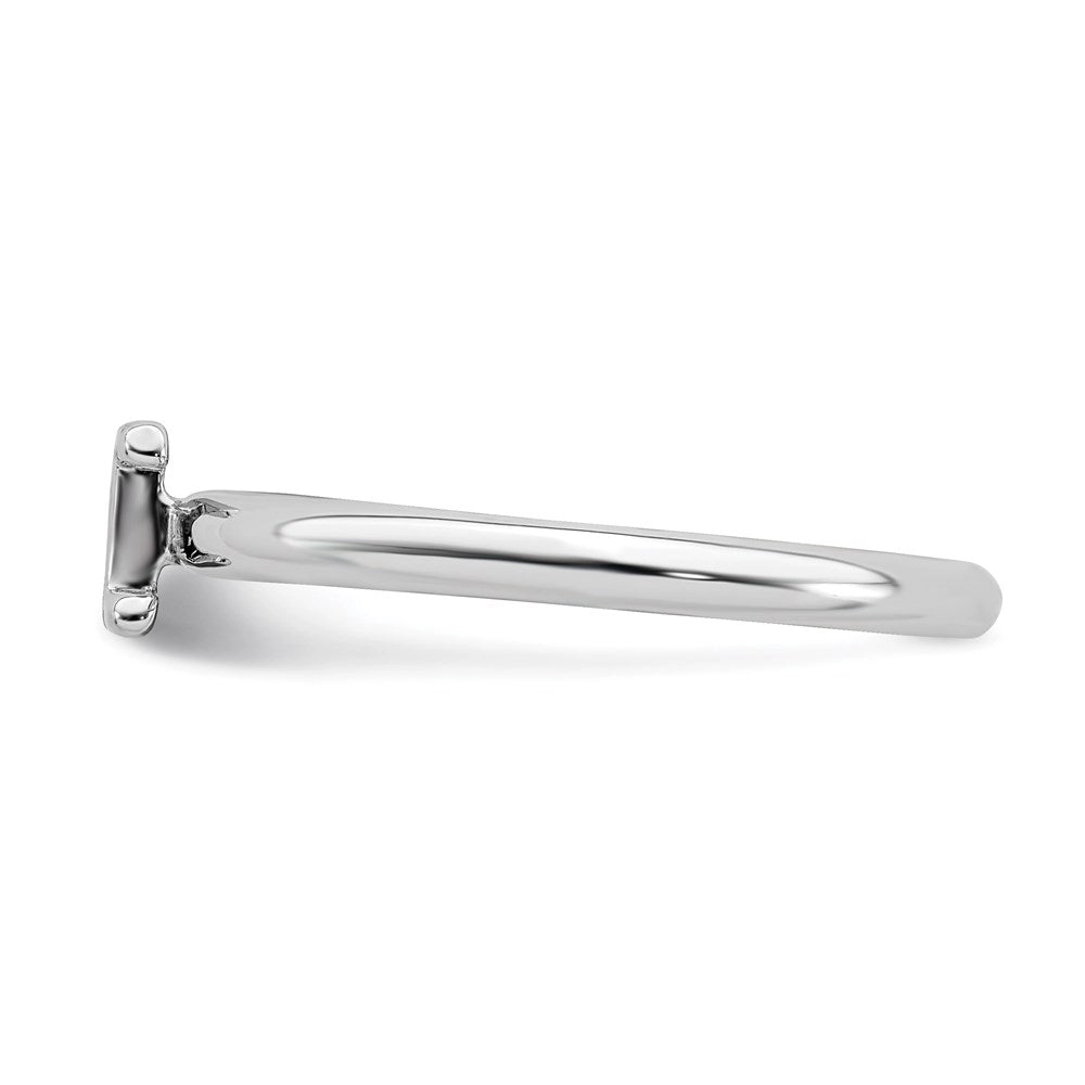 Sterling Silver Stackable Expressions Rhodium Letter I Ring | QSK1987