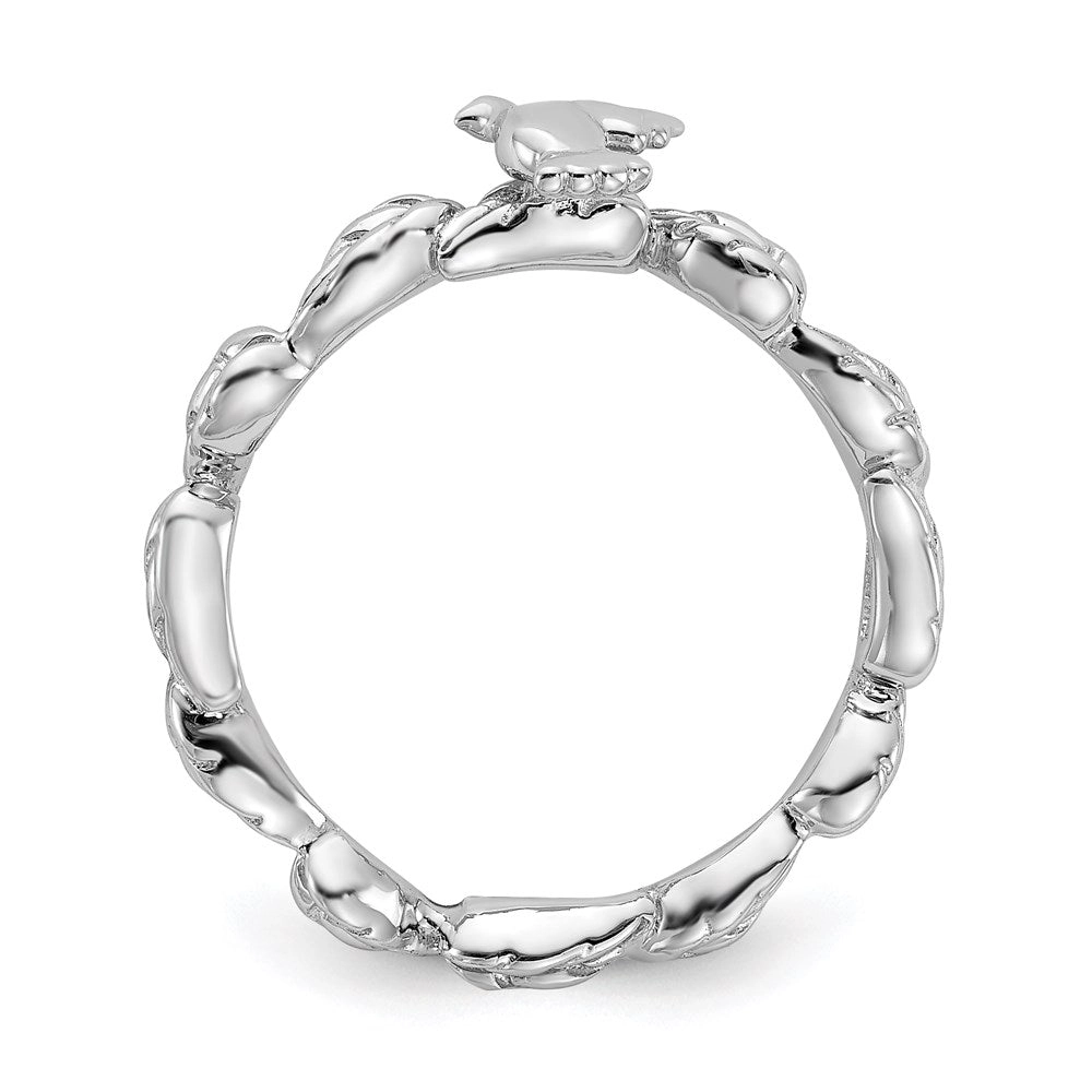 Sterling Silver Stackable Expressions Rhodium-plated Polished Dove Ring | QSK2049