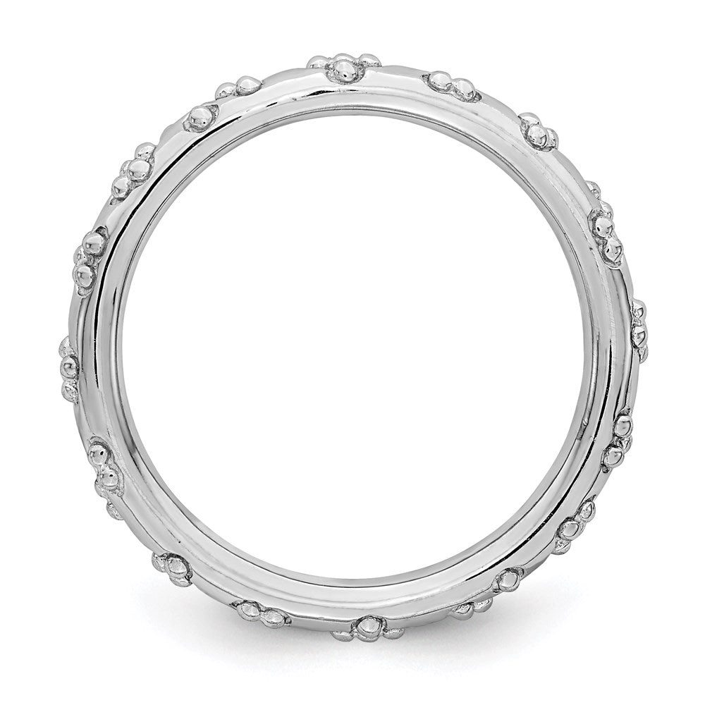 Sterling Silver Stackable Expressions Rhodium Textured Ring | QSK1615