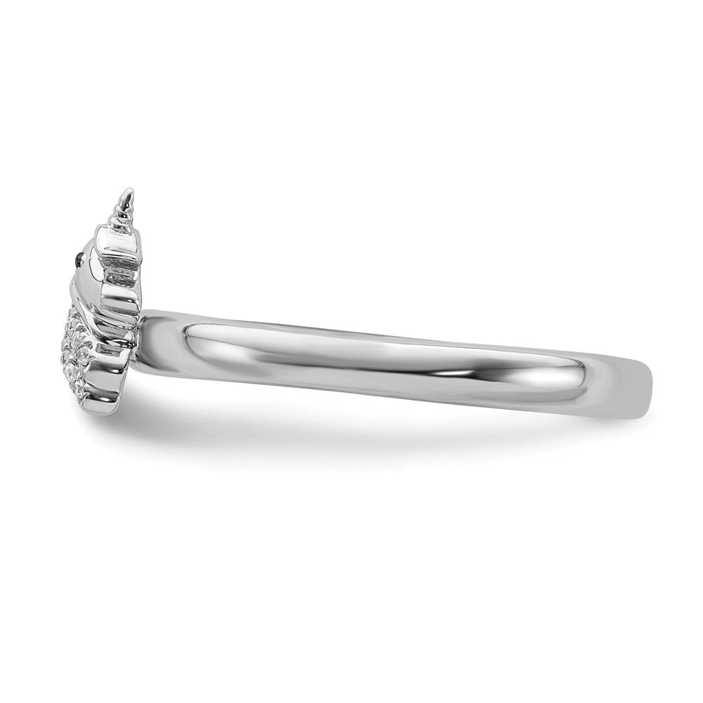 Sterling Silver Stackable Expressions Unicorn Diamond Ring | QSK2165