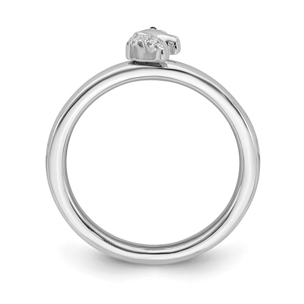 Sterling Silver Stackable Expressions Unicorn Diamond Ring | QSK2165