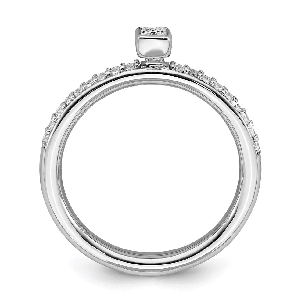 Sterling Silver Stackable Expressions White Topaz & Diamond Ring | QSK2139