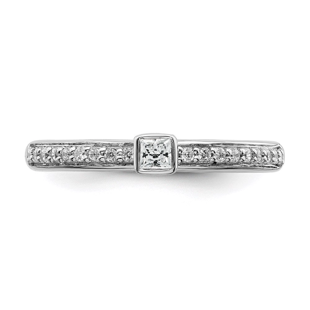 Sterling Silver Stackable Expressions White Topaz & Diamond Ring | QSK2139