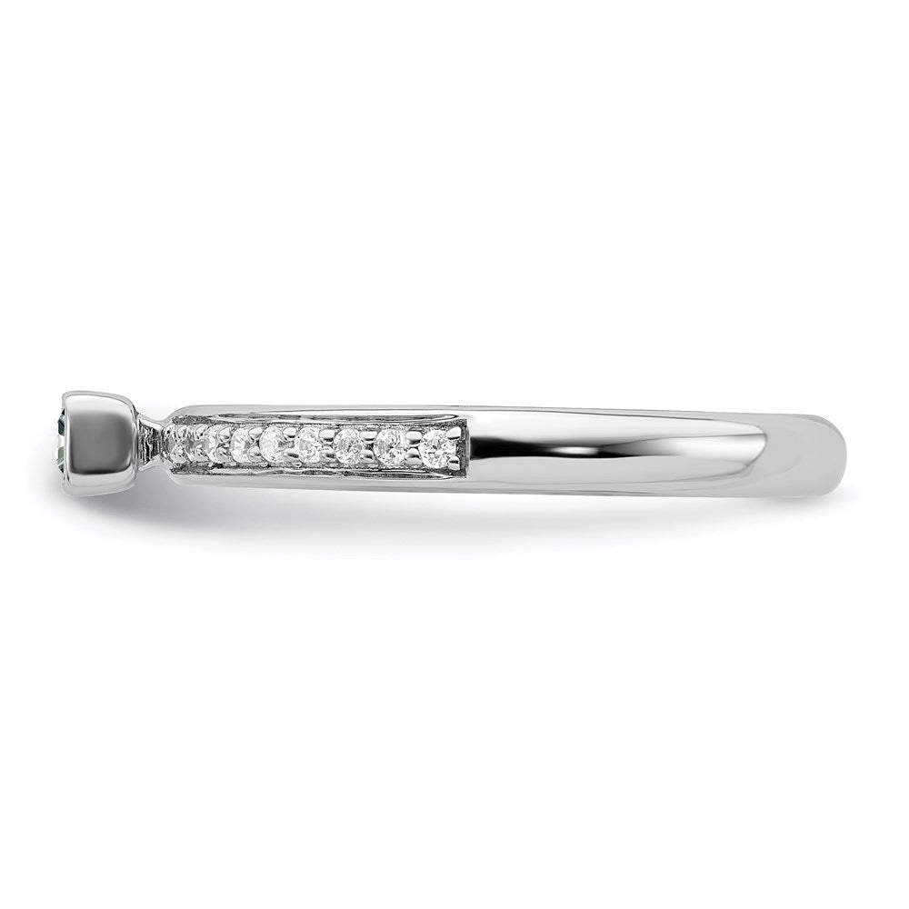 Sterling Silver Stackable Expressions White Topaz & Diamond Ring | QSK2139
