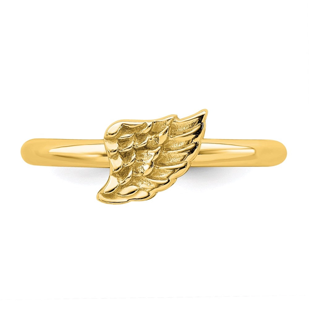Sterling Silver Stackable Expressions Yellow-plated Angel Wing Ring | QSK1984